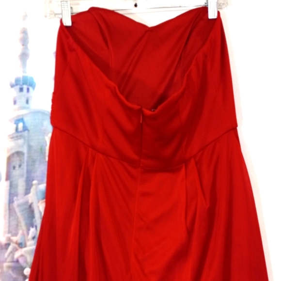 David's bridal red strapless dress - Picture 7 of 9